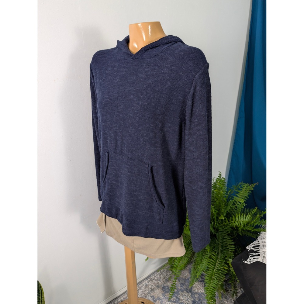 Weatherproof Vintage Hoodie Women Size Medium Navy Blue Cotton Blend Pullover